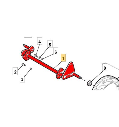 STIGA Hjulaxel fram Turbo Excel 50, 381002869/1 - 1