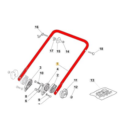 STIGA Styre nedre Turbo 53S BW,  381006532/0 - 1