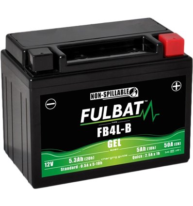 Batteri FB4L-B GEL, YB4L-B, 12V, 5,0Ah moped, motorcykel m.fl. - 1