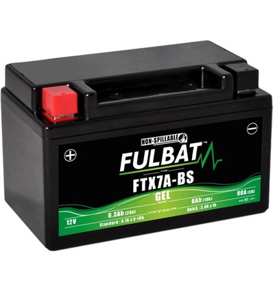 Batteri FTX7A-BS GEL, YTX7A-BS, 12V, 6,0Ah, moped, motorcykel m.m. - 1