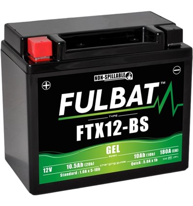 Batteri FTX12-BS GEL, YTX12-BS, 12V, 10Ah, motorcykel, snöskoter m.fl. - 1