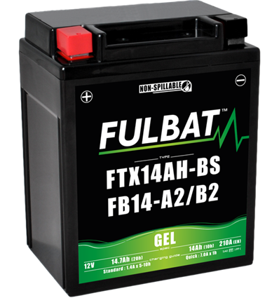 Batteri FTX14AH-BS GEL, YTX14AH-BS, 12V, 14Ah, snöskoter, motorcykel m.fl. - 1