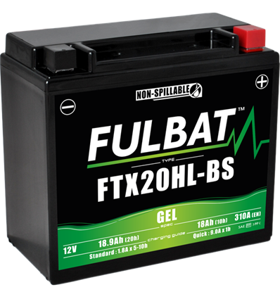 Batteri FTX20HL-BS GEL, YTX20HL-BS, 12V, 18Ah, snöskoter, motorcykel - 1