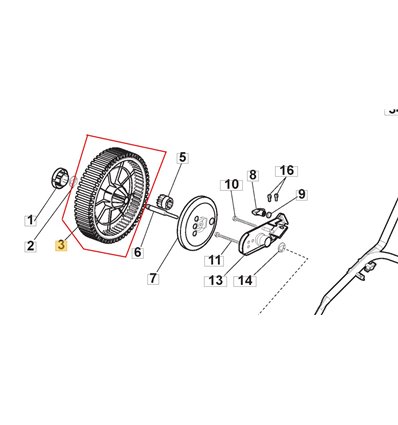 STIGA Hjul SCM240R, 118810200/0 - 1