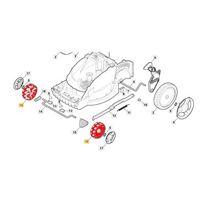 STIGA Framhjul Combi 336e, 36AE, 322686106/0 - 1