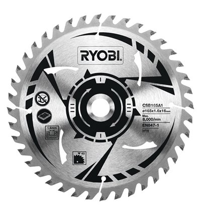 RYOBI Sågklinga cirkelsåg 165mm, 40T, CSB165A1 - 2