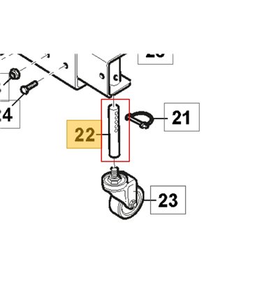 STIGA Hjulaxel till stödhjul SW60, SW80, SWS800, 118820380/0 - 1