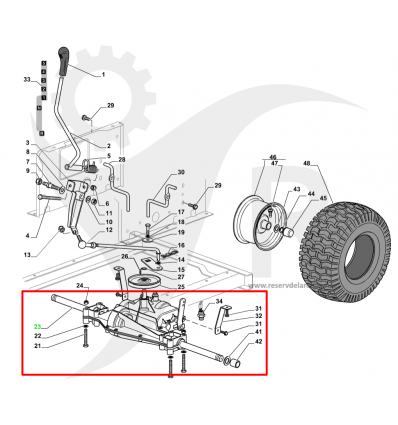 Stiga Komplett axel med transmission 118400910/2 - 1