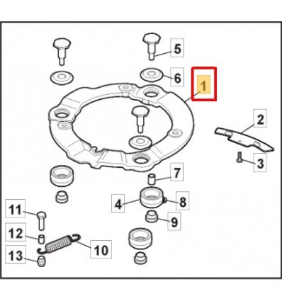 STIGA Avvibreringsring gul TwinClip 381207230/0  - 1