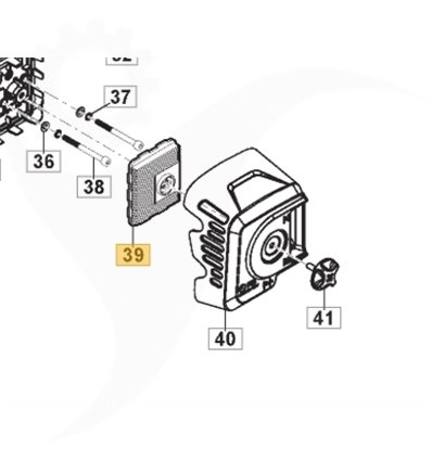 STIGA Luftfilterkåpa gul SBC232, SBC226J, 118803968/0  - 1