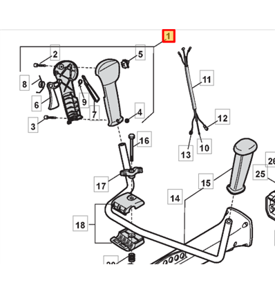 STIGA Handtag komplett, SB40, SB30, SB29, SB425 HD m.fl. 8563830 - 1